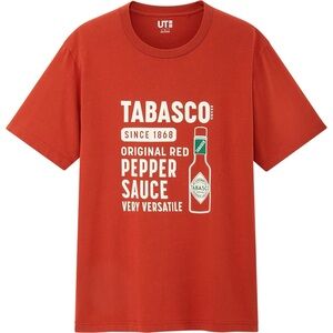 Uniqlo UT Tabasco Red Pepper Hot Sauce Cotton Graphic Tee T-Shirt Size Medium